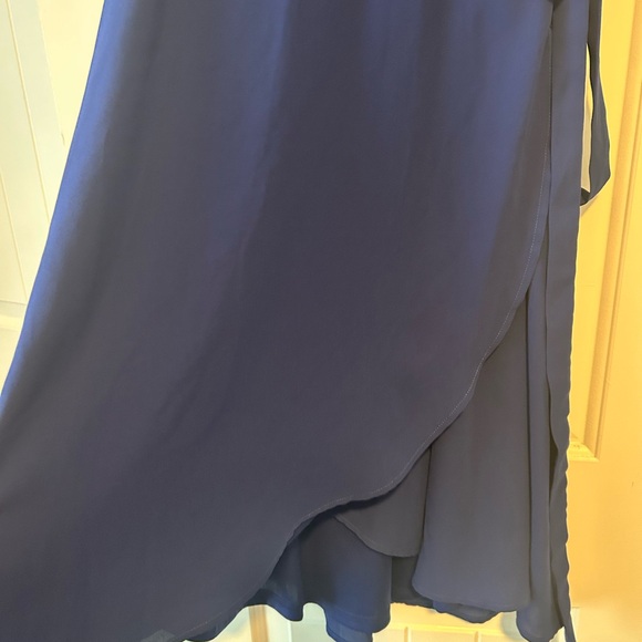Lulu's Cobalt Blue Flutter Sleeve Wrap Midi Dress - Picture 5 of 6